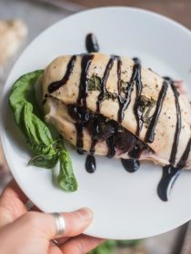 Dark Sweet Cherries Brie-Stuffed Chicken