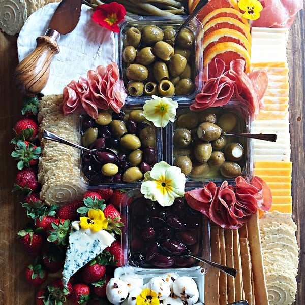 Olive, Meat, Cheese Board Recipe