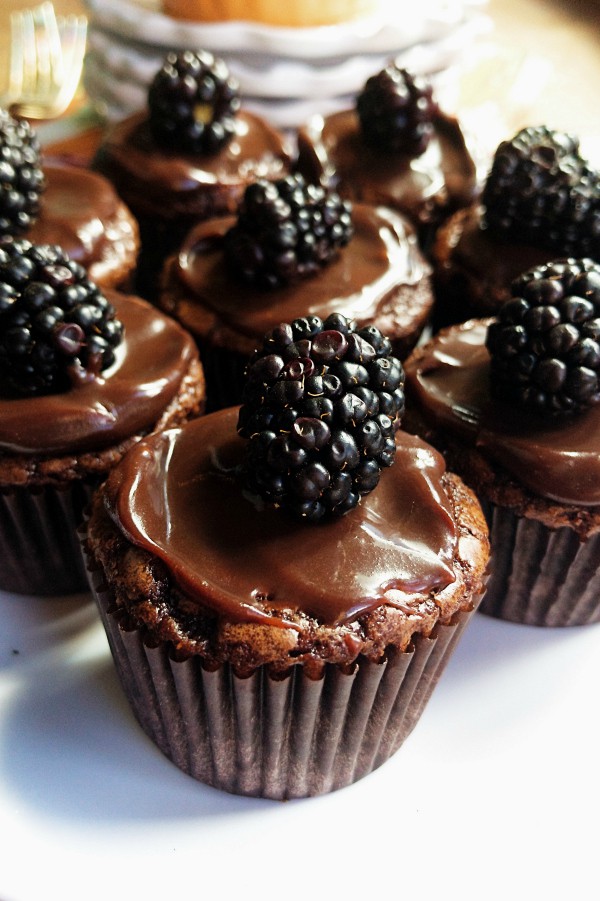 Ganache Blackberry Brownie Bites