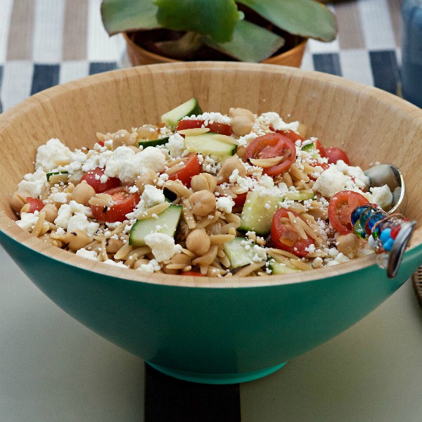 Summer Orzo Salad with Garbanzo Beans