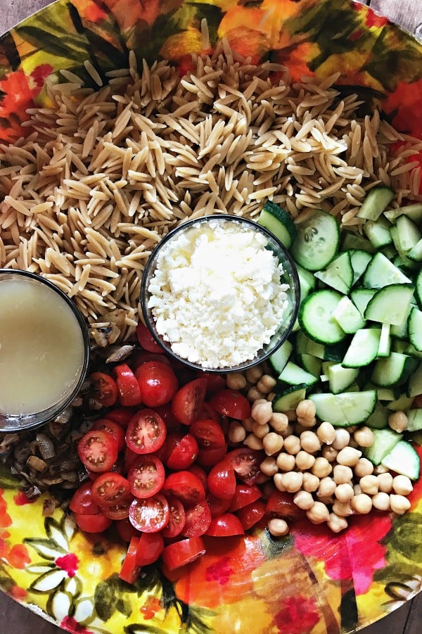 Summer Orzo Salad with Garbanzo Beans