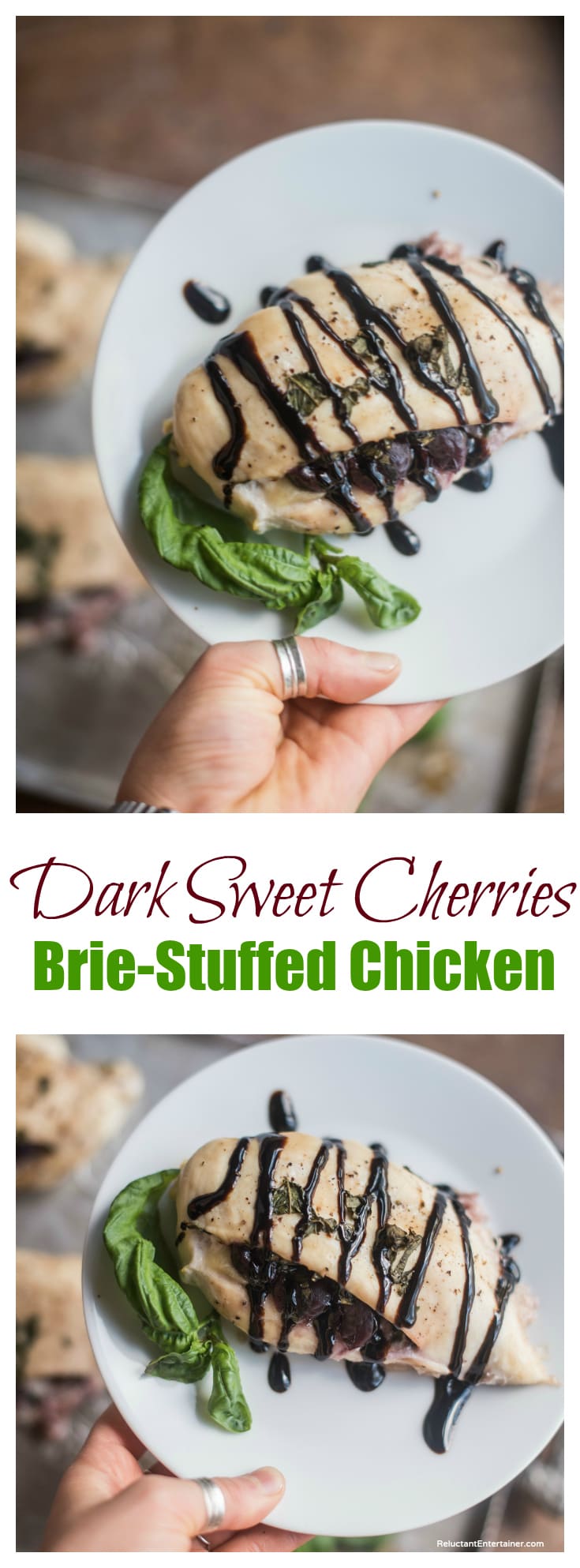 Dark Sweet Cherries Brie-Stuffed Chicken
