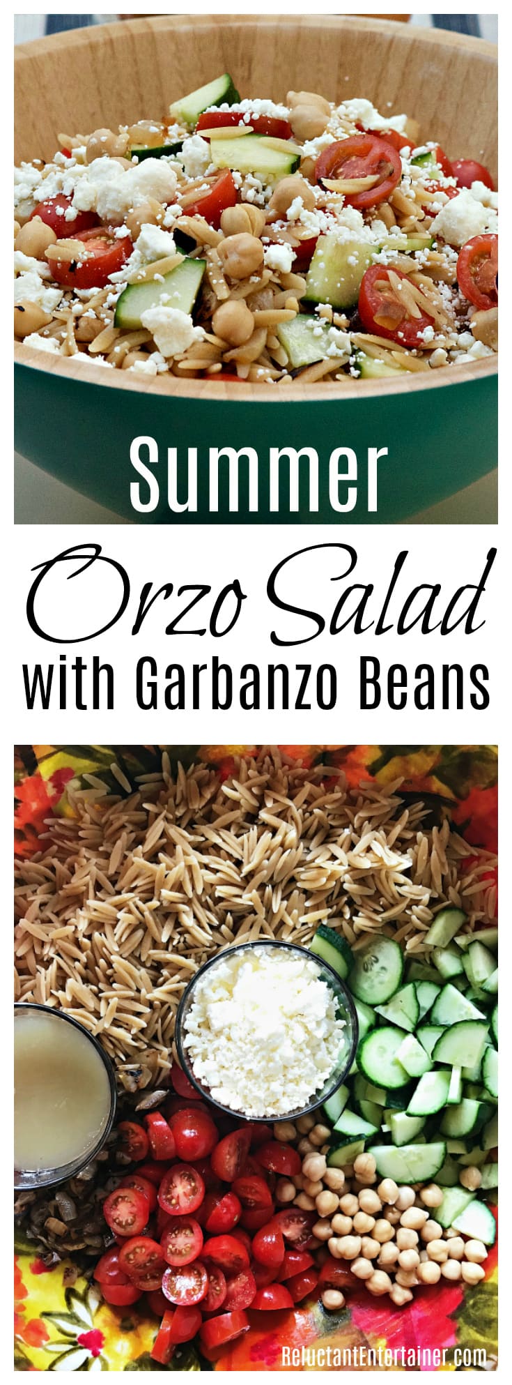 Summer Orzo Salad with Garbanzo Beans Reluctant Entertainer