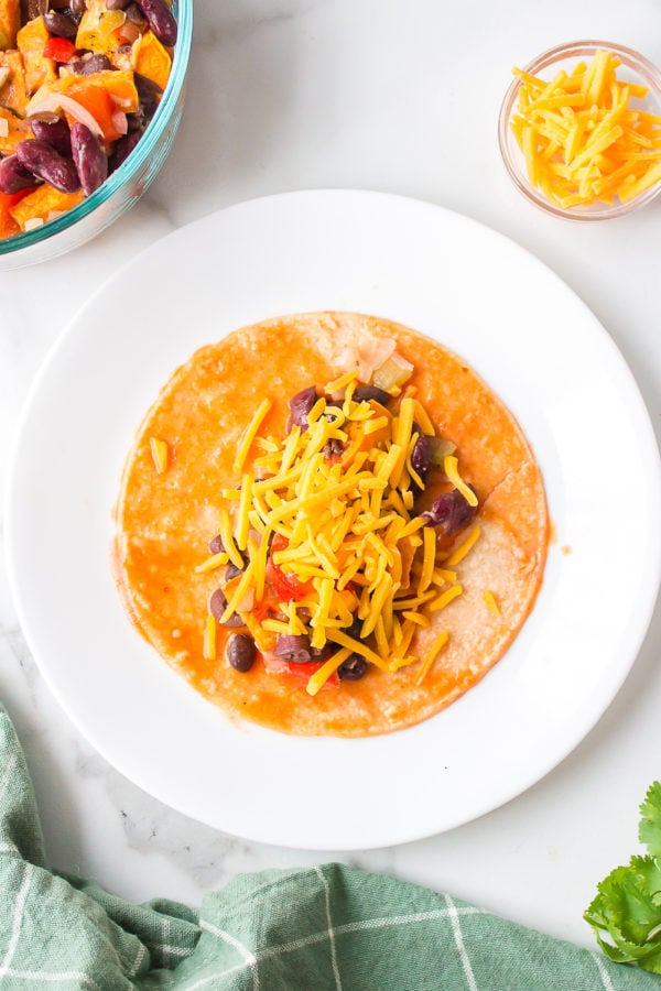 making vegetarian enchiladas