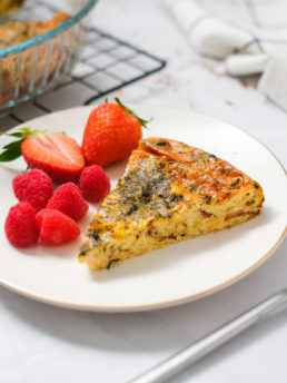 Bacon Quiche with fruit