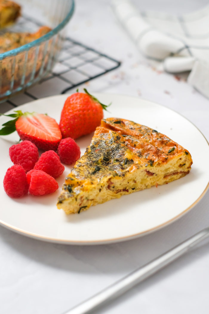 Bacon Quiche with fruit