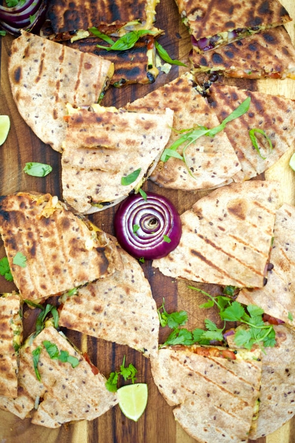 Grilled Zucchini Black Bean Quesadillas