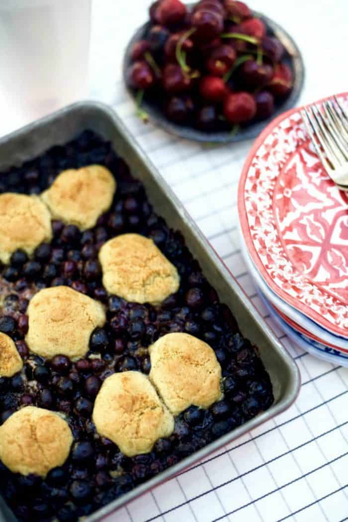 Blueberry Snickerdoodle Summer Cobbler - Reluctant Entertainer