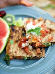 Grilled Zucchini Black Bean Quesadillas dish