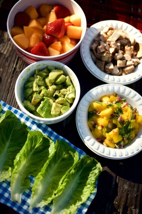 Mango Salsa Teriyaki Chicken Lettuce Wraps