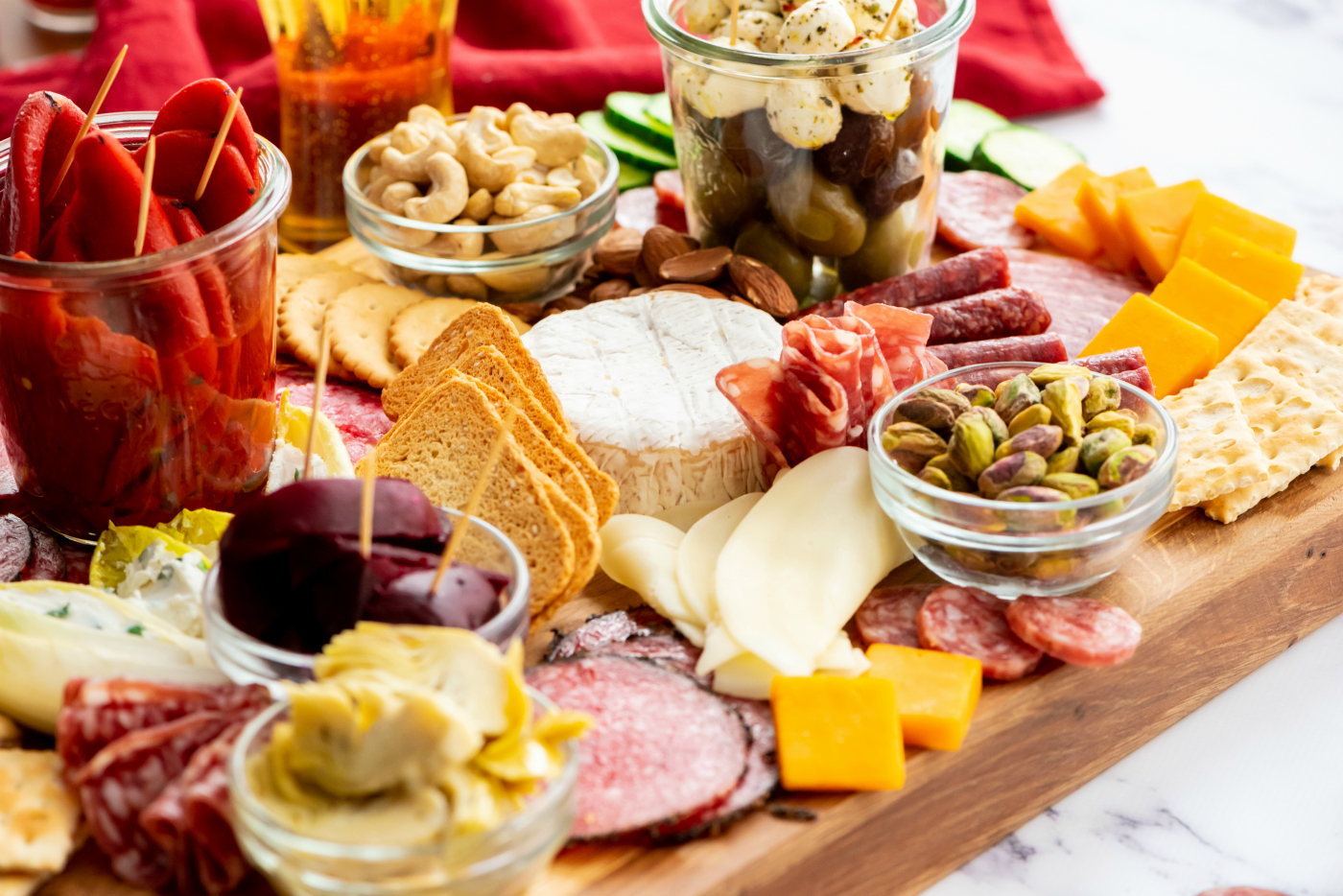 Meat Cheese Olive Charcuterie Board Reluctant Entertainer