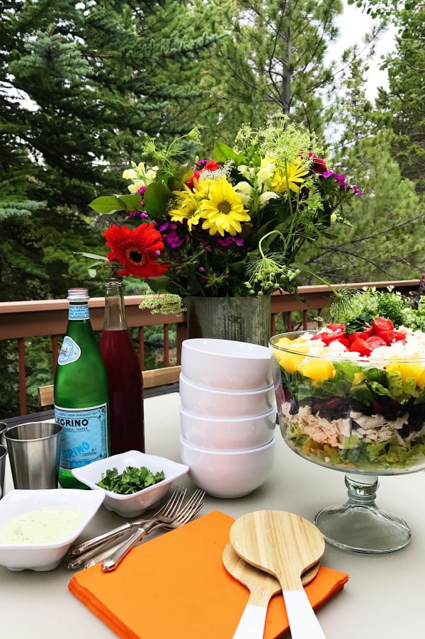 Chicken Pineapple Cilantro Layered Salad