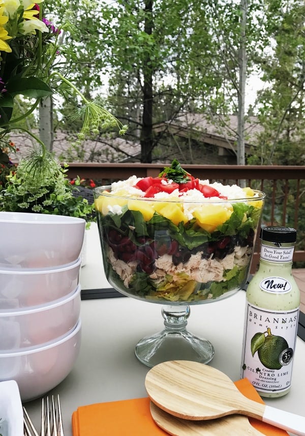 Chicken Pineapple Cilantro Layered Salad