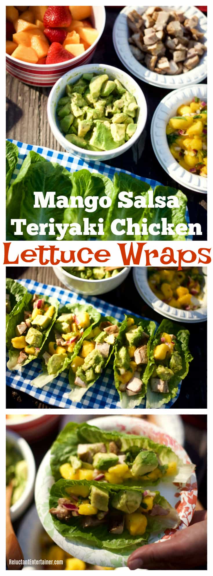 Mango Salsa Teriyaki Chicken Lettuce Wraps