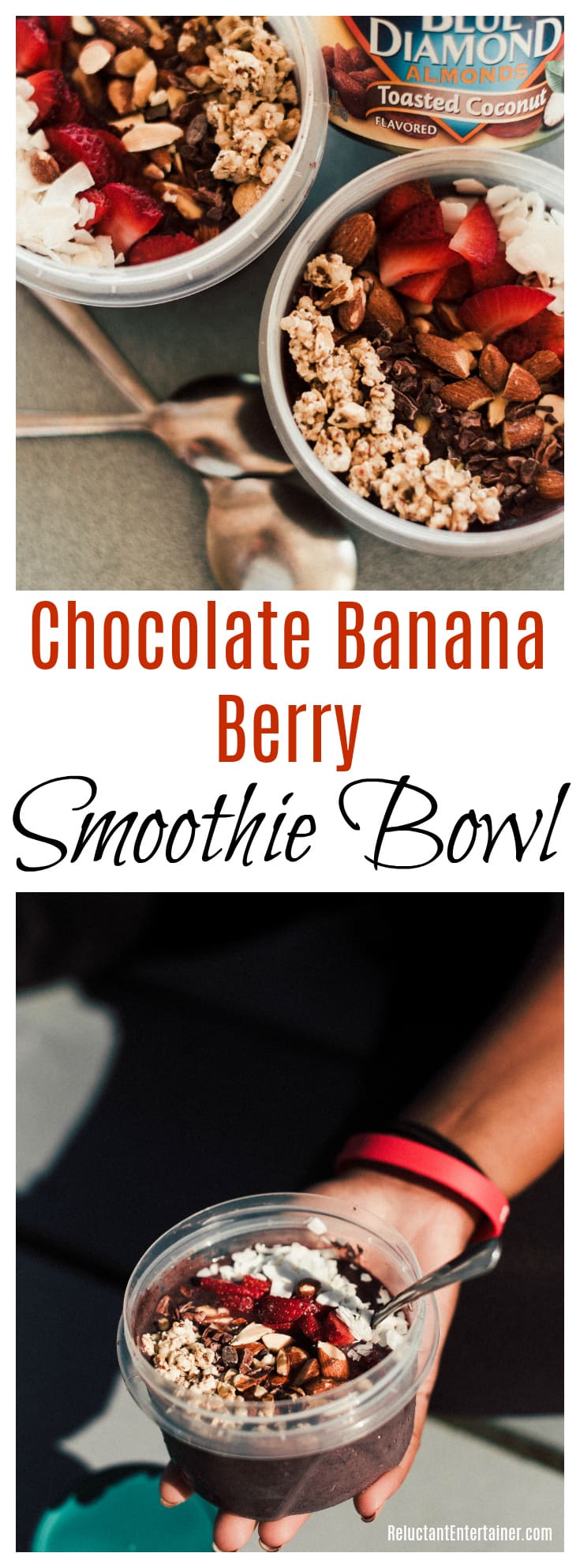 Chocolate Banana Berry Smoothie Bowl Recipe in partnership with Blue Diamond Almonds