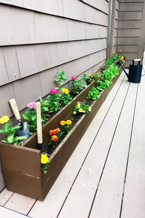 DIY Skinny Deck Gardening Beds