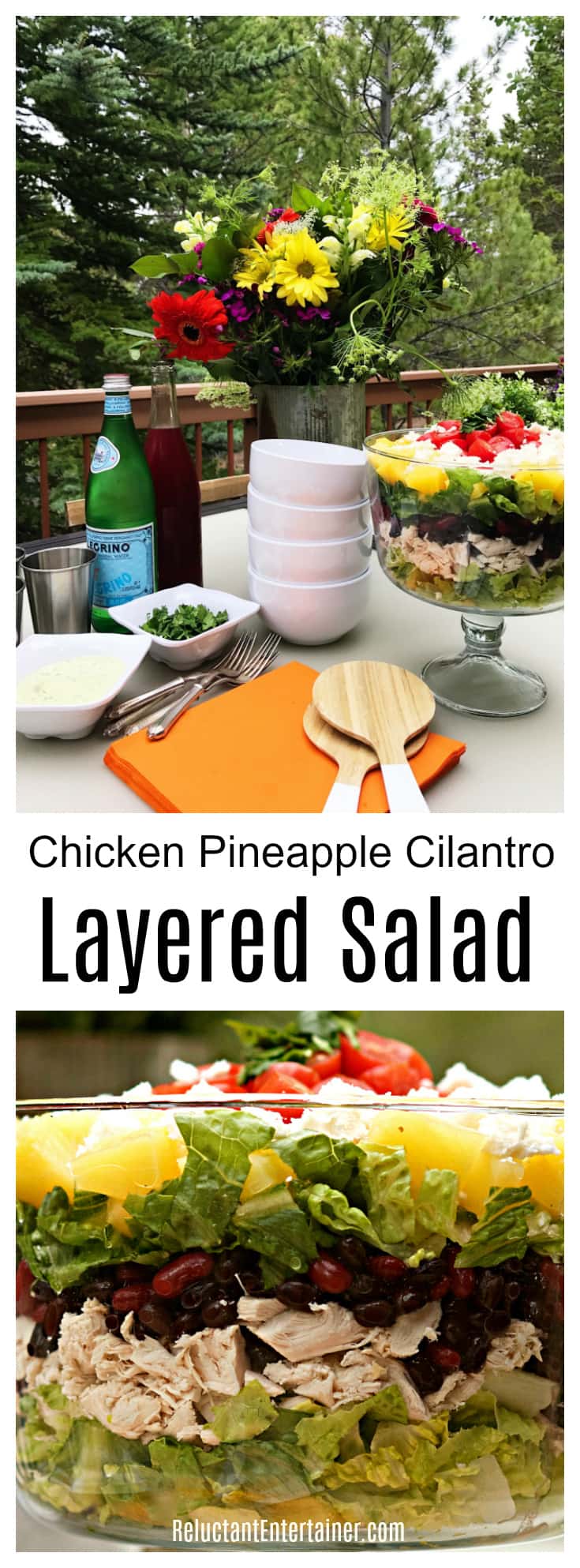 Chicken Pineapple Cilantro Layered Salad