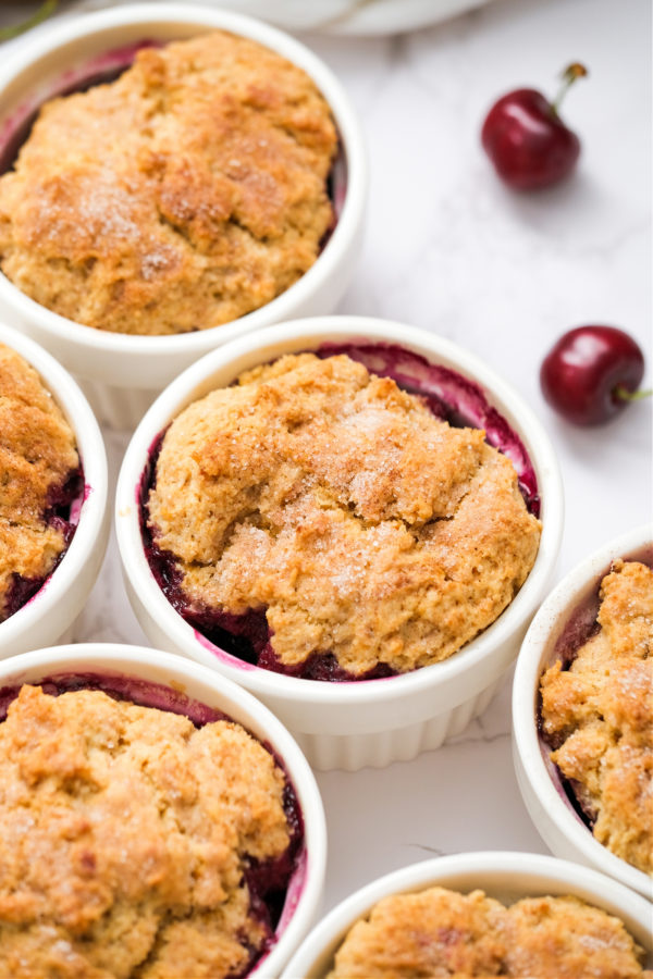 Cherry Blueberry Cobbler with buttery crust