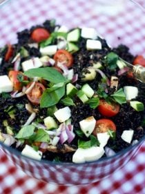 Greek Black Rice Caprese Salad Recipe