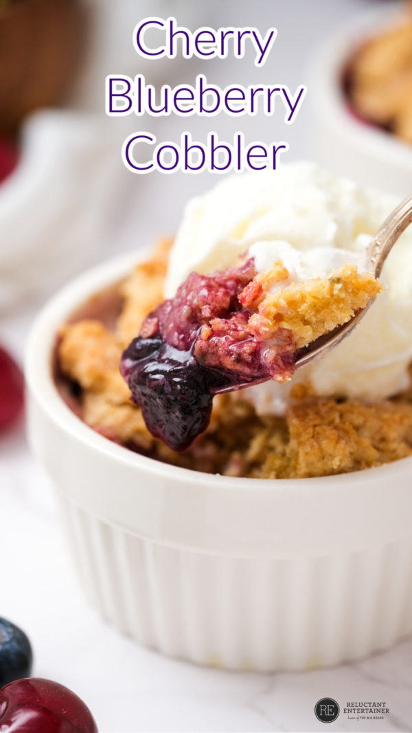 spoonful of Cherry Blueberry Cobbler