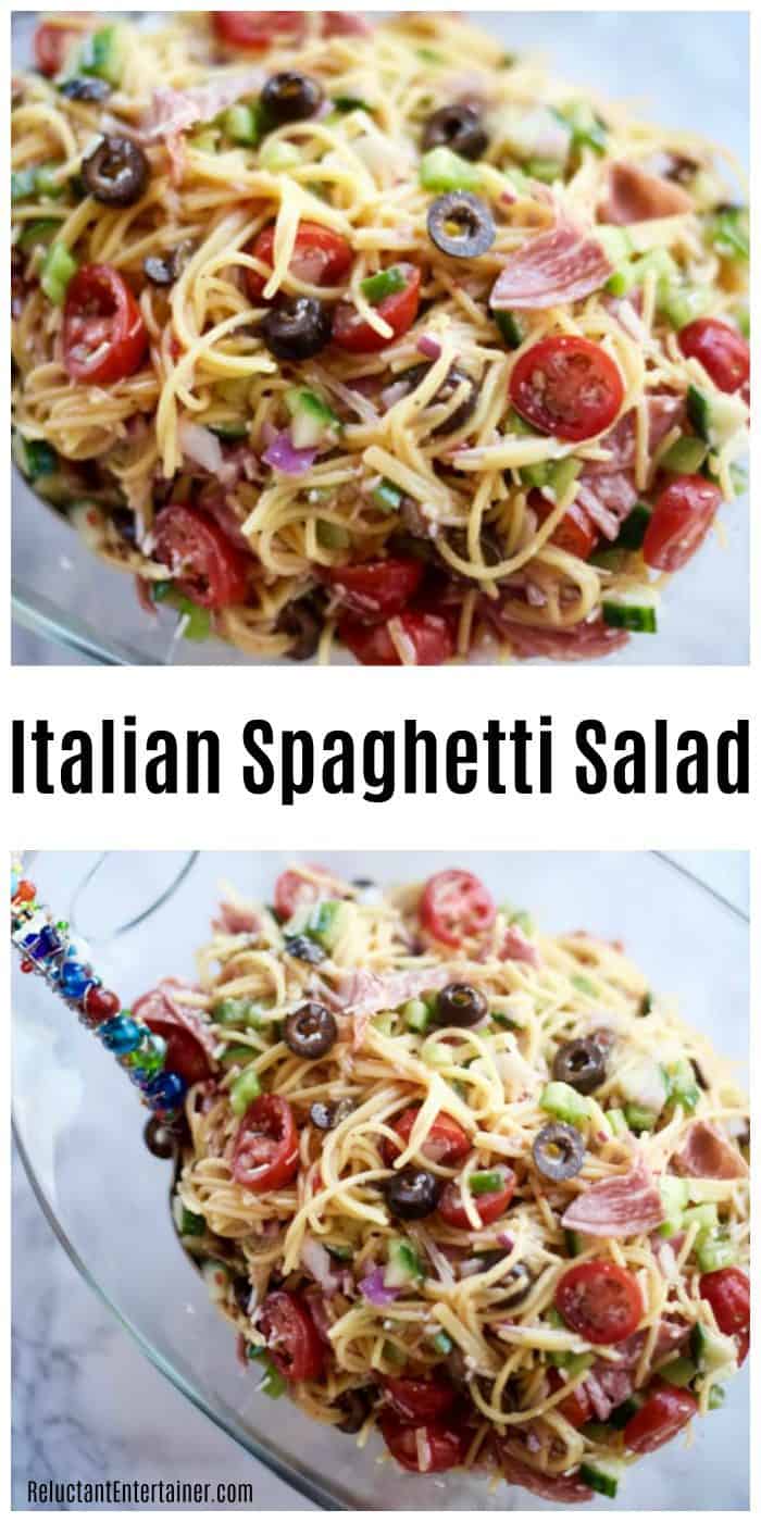 Summer Italian Spaghetti Salad Recipe - Reluctant Entertainer