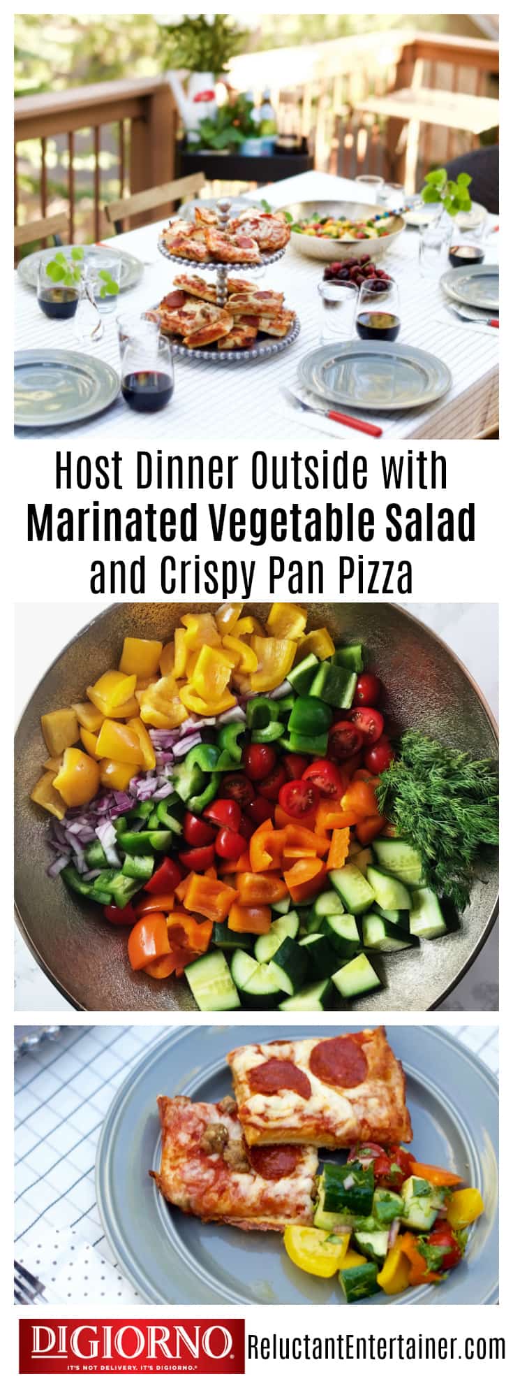 DiGiorno Crispy Pan Pizza with Marinated Summer Veggie Salad