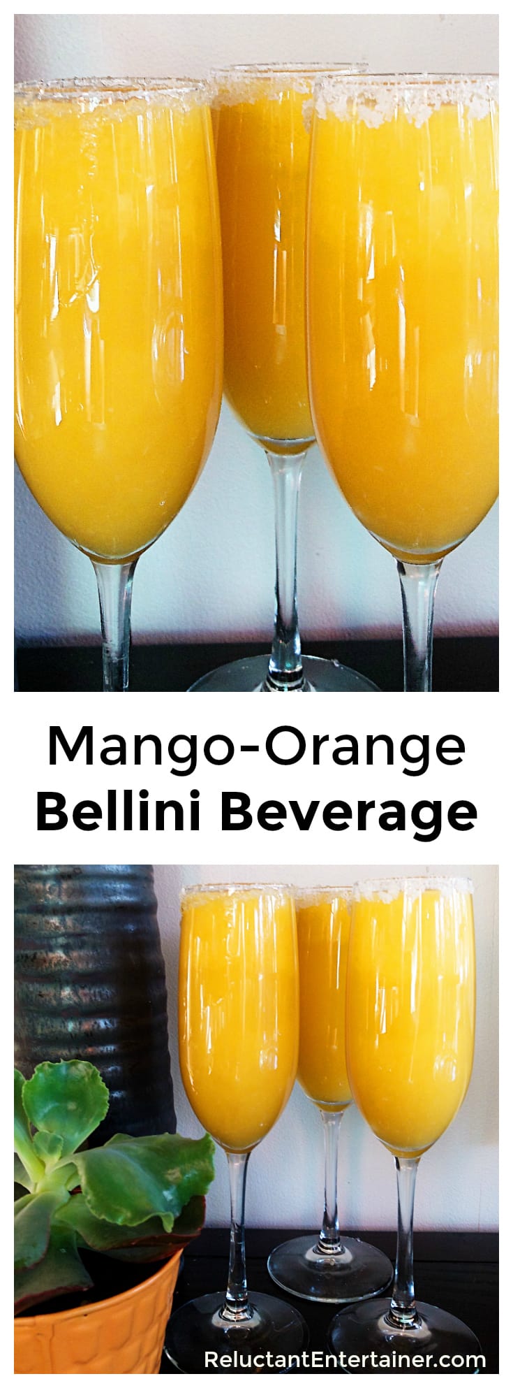 Mango-Orange Bellini Beverage Recipe - Reluctant Entertainer