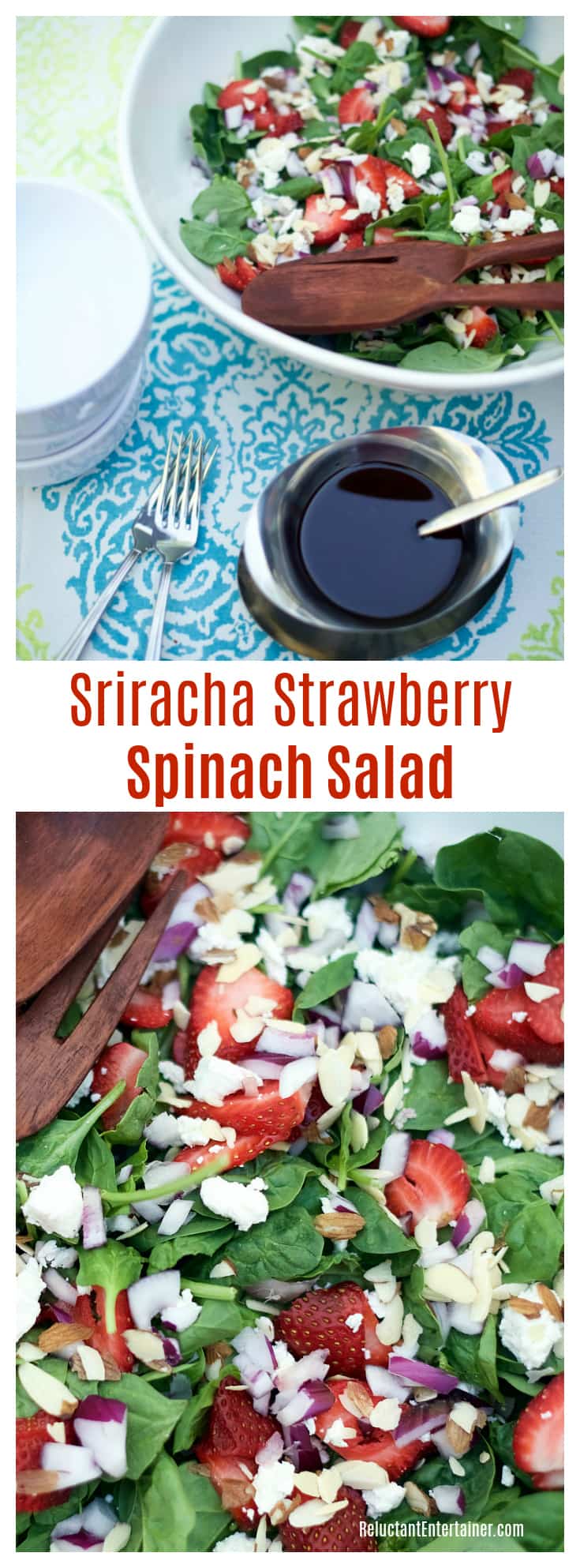 Sriracha Strawberry Spinach Salad