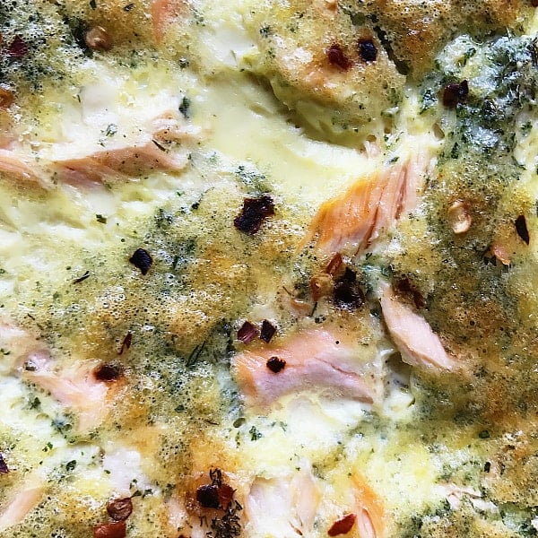 Crustless Salmon Gruyere Quiche Recipe