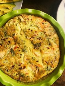 Crustless Salmon Gruyere Quiche Recipe