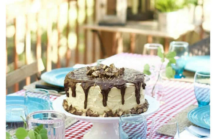a ganache over cake