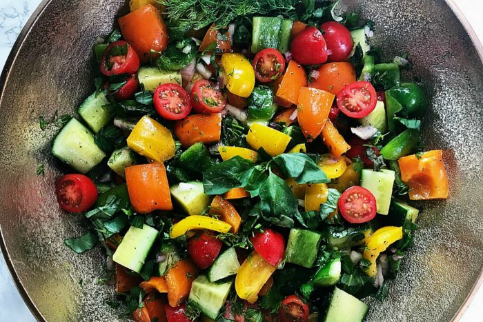 summer veggie salad in a bowl