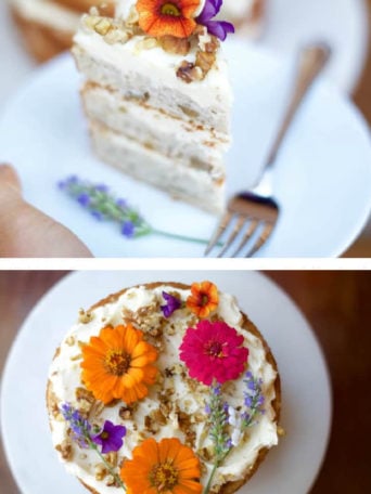 layered banana walnut cake