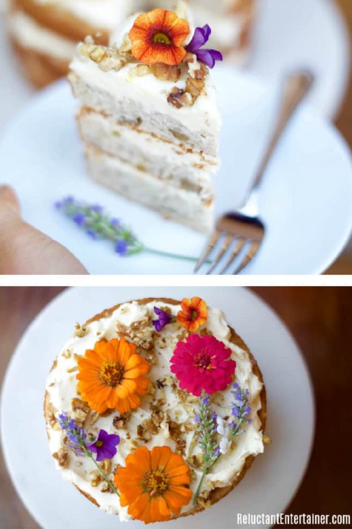 layered banana walnut cake