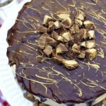 peanut butter cups on a cake