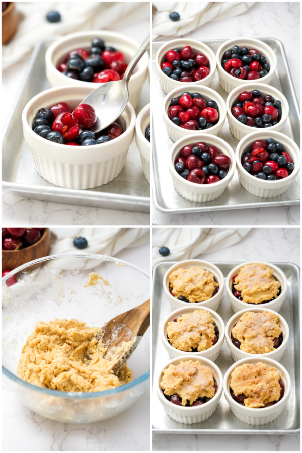 how to make Cherry Blueberry Cobblers