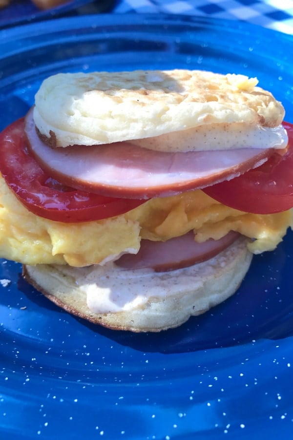 Camping Canadian Bacon Egg Breakfast Sandwiches Recipe
