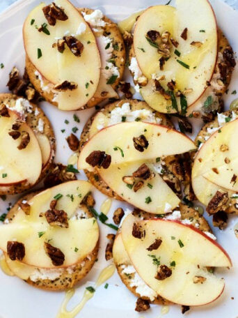 Apple Cheese Appetizer with drizzle of honey