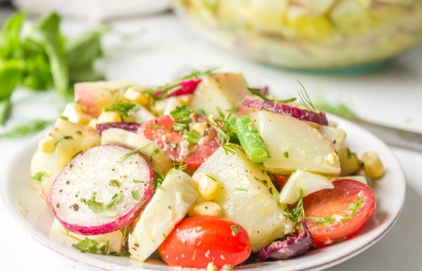 serving of Farmer's Red Potato Salad Recipe