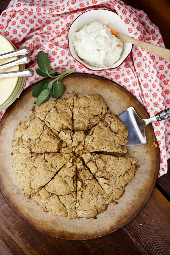 Whole Grain Pumpkin Scone with Sage Cream Cheese Frosting