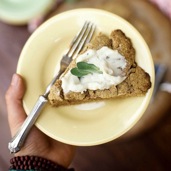 Whole Grain Pumpkin Scone with Sage Cream Cheese Frosting