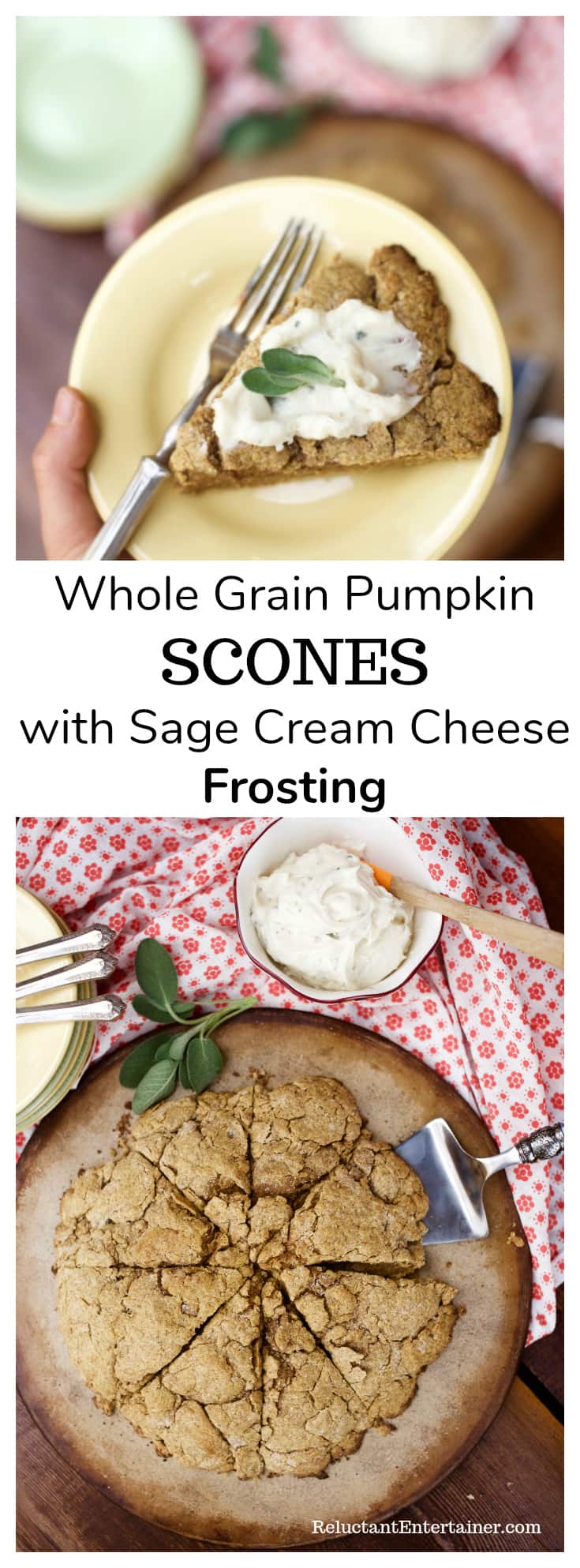 Whole Grain Pumpkin Scone with Sage Cream Cheese Frosting Reluctant