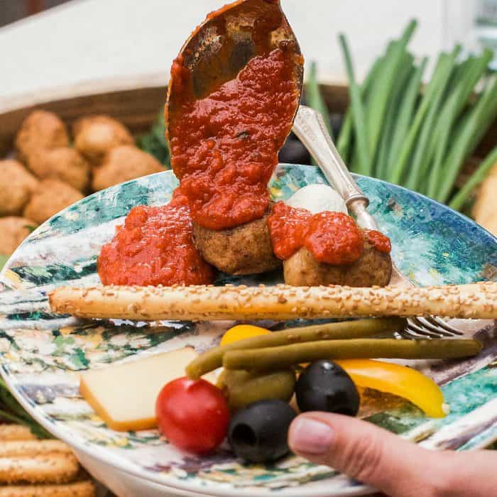 Holiday Meatball Charcuterie Board