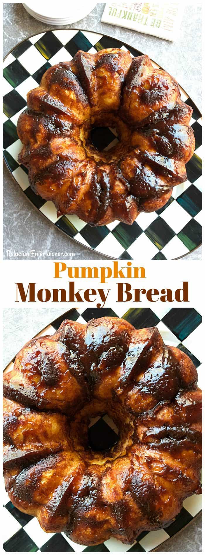 Holiday Pumpkin Monkey Bread - Reluctant Entertainer