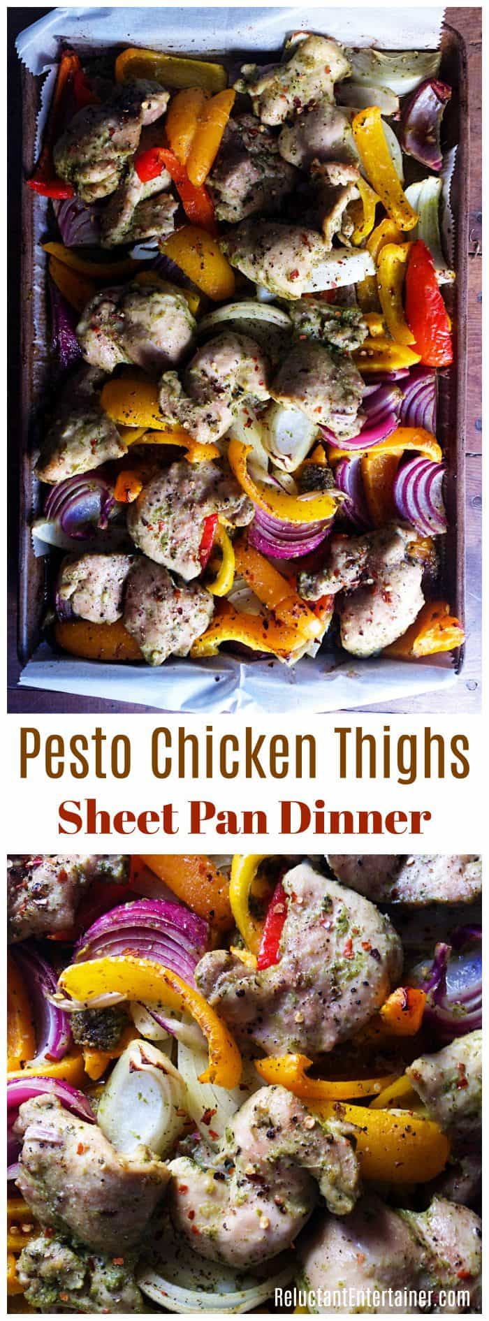 Pesto Chicken Thighs Sheet Pan Dinner
