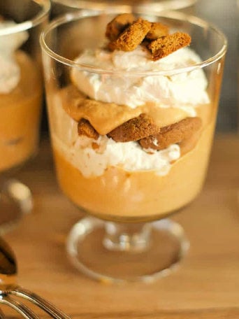 Pumpkin Gingersnap Parfait with whipped cream