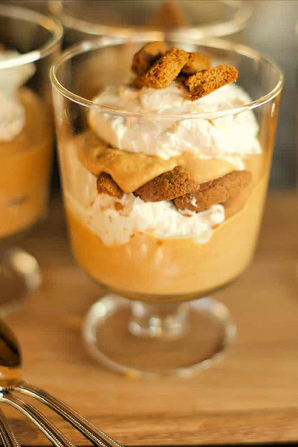 Pumpkin Gingersnap Parfait with whipped cream
