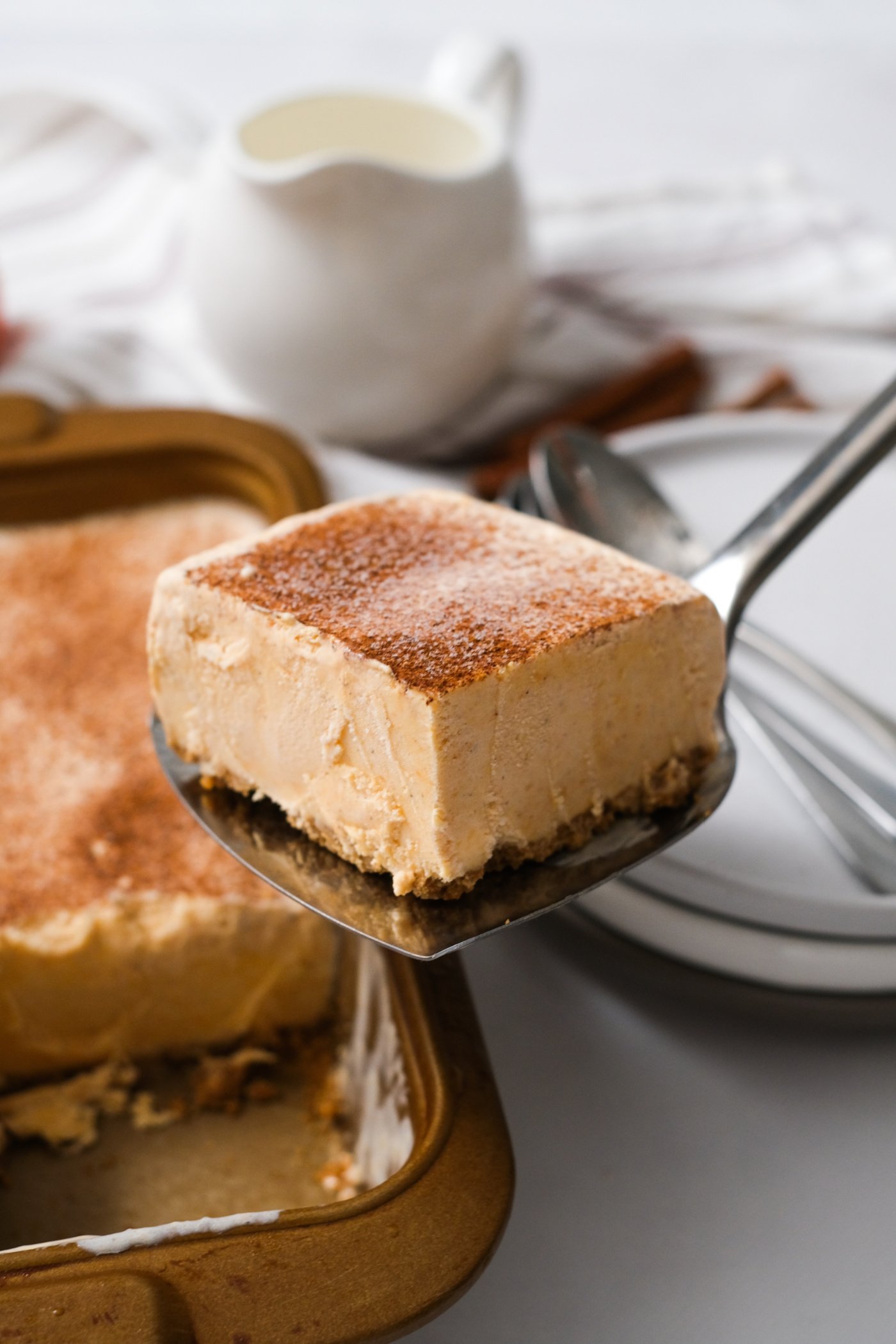 Pumpkin Ice Cream with a Fig Walnut Cognac Swirl in Gingerbread