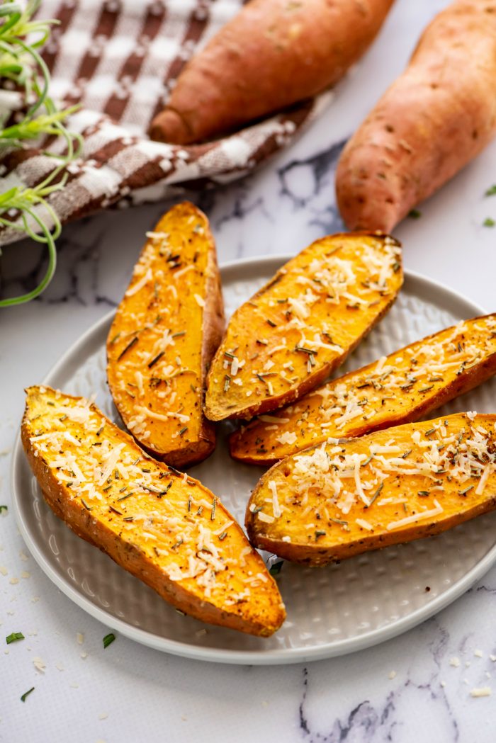 Baked Sweet Potato Fries {Crispy} - Two Peas & Their Pod