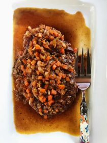 Slow Cooker Mirepoix Roast Beef